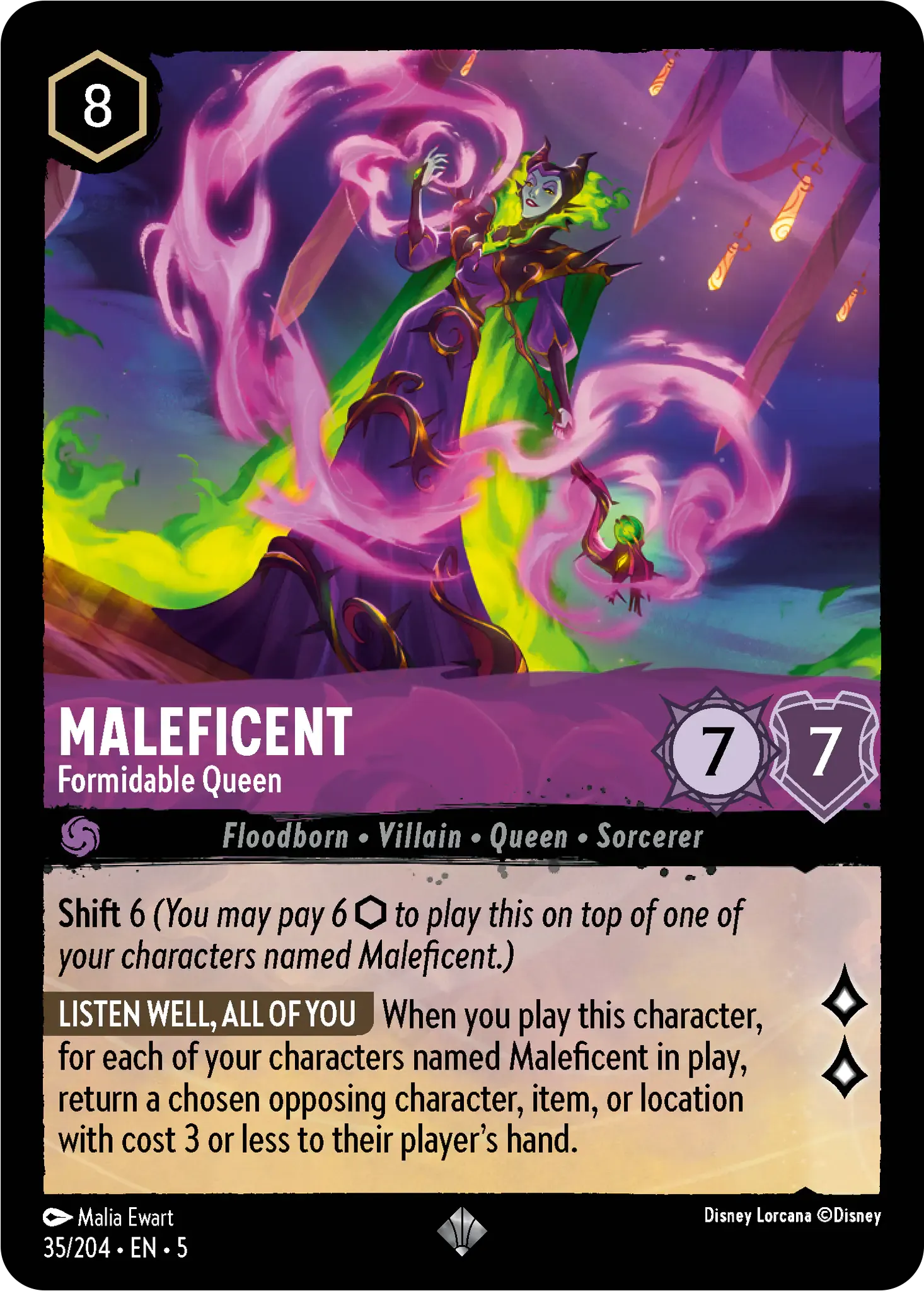 Lorcana - Maleficent - Formidable Queen - Shimmering Skies