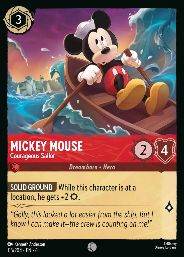 Lorcana - Mickey Mouse - Courageous Sailor - Azurite Sea