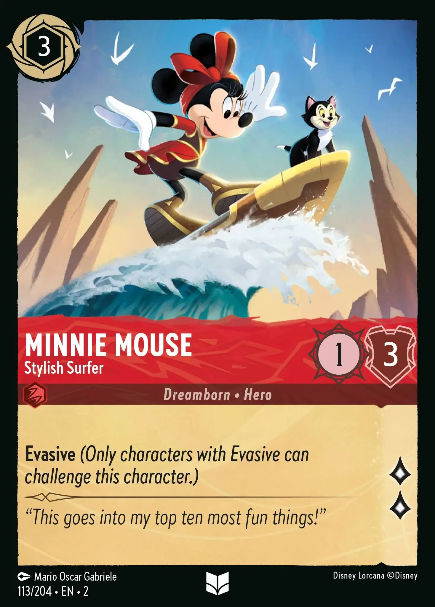 Lorcana - Minnie Mouse - Stylish Surfer - Rise of the Floodborn