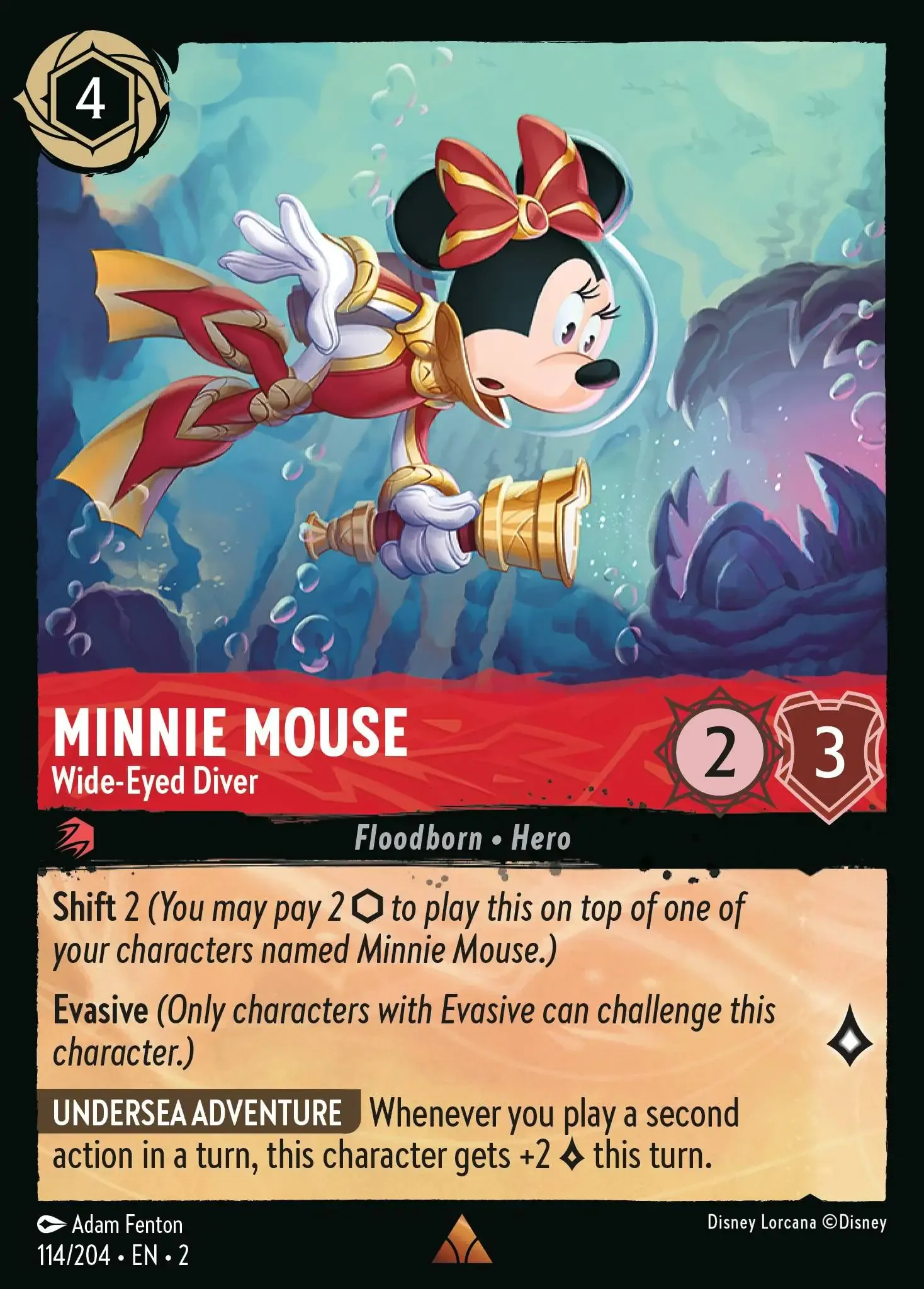 Lorcana - Minnie Mouse - Wide-Eyed Diver - Rise of the Floodborn