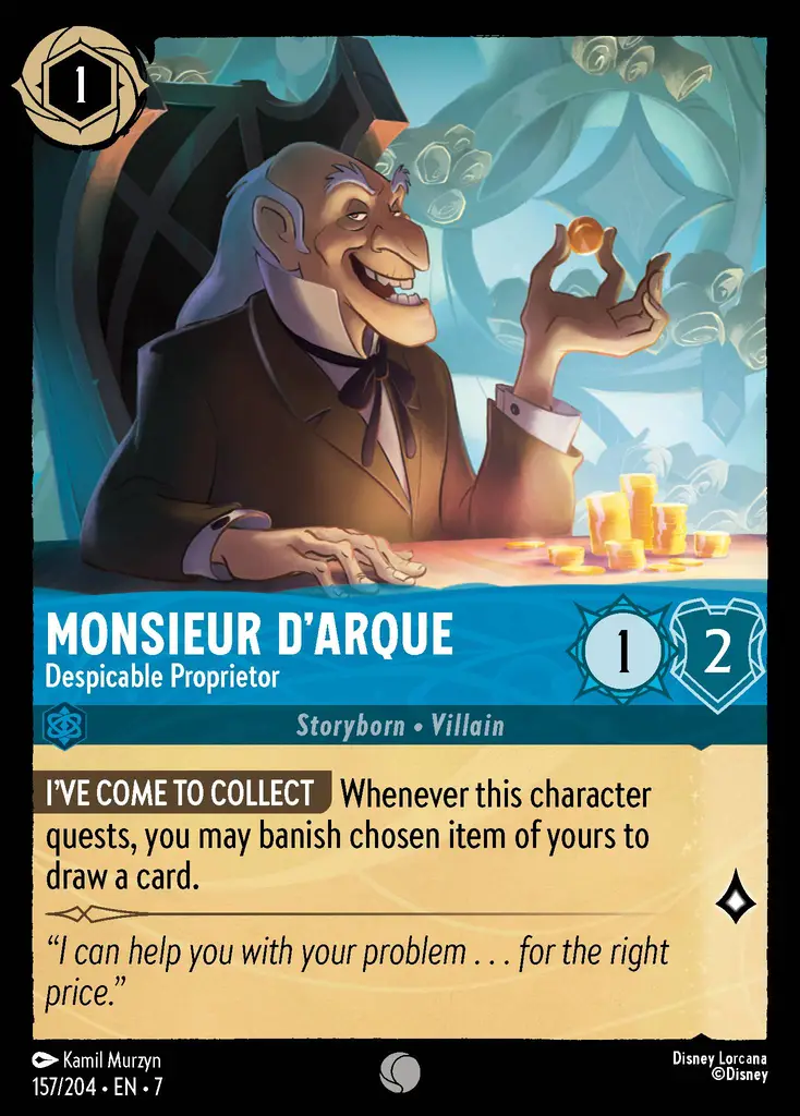 Lorcana - Monsieur D'Arque - Despicable Proprietor - Archazia's Island