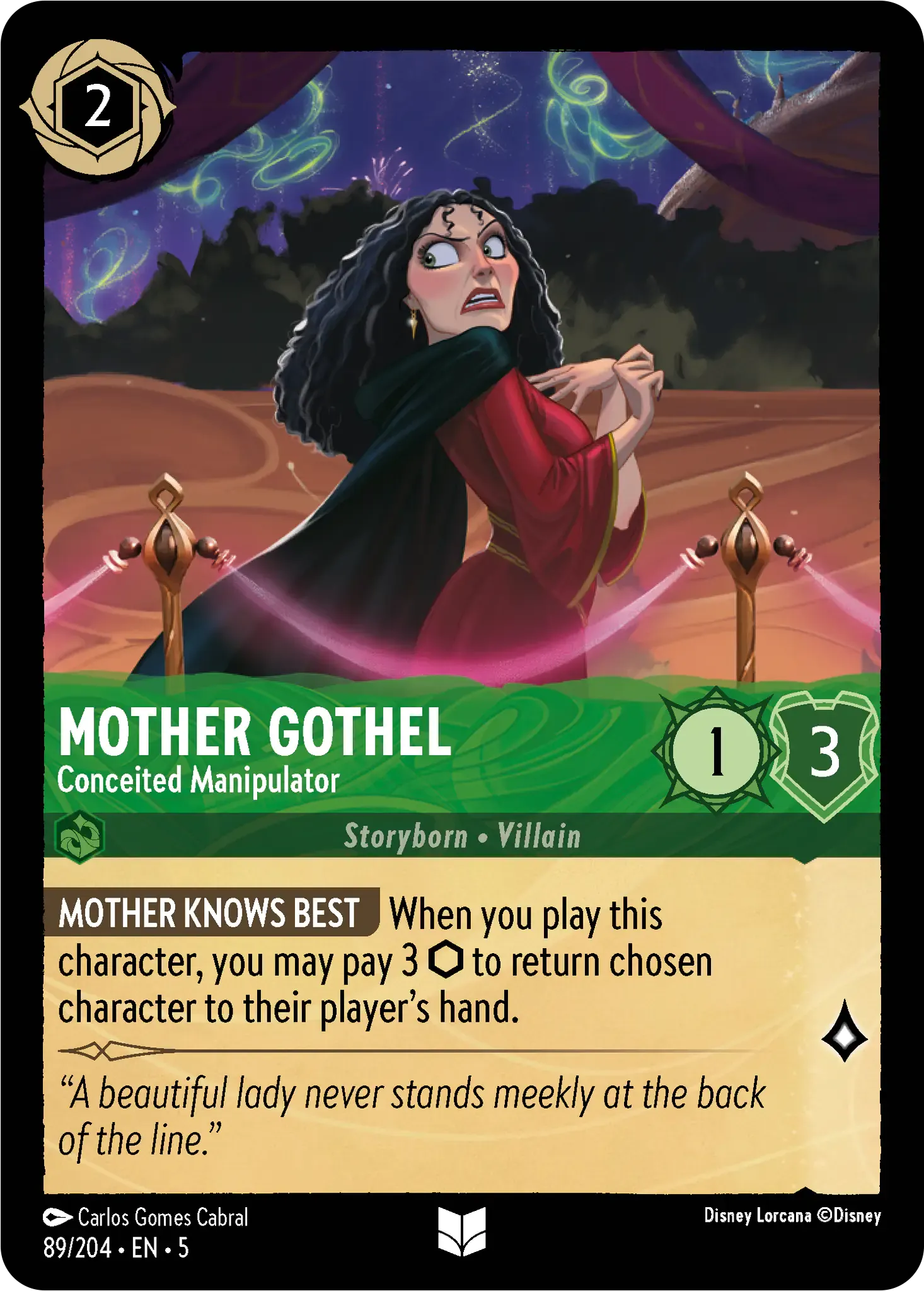 Lorcana - Mother Gothel - Conceited Manipulator - Shimmering Skies