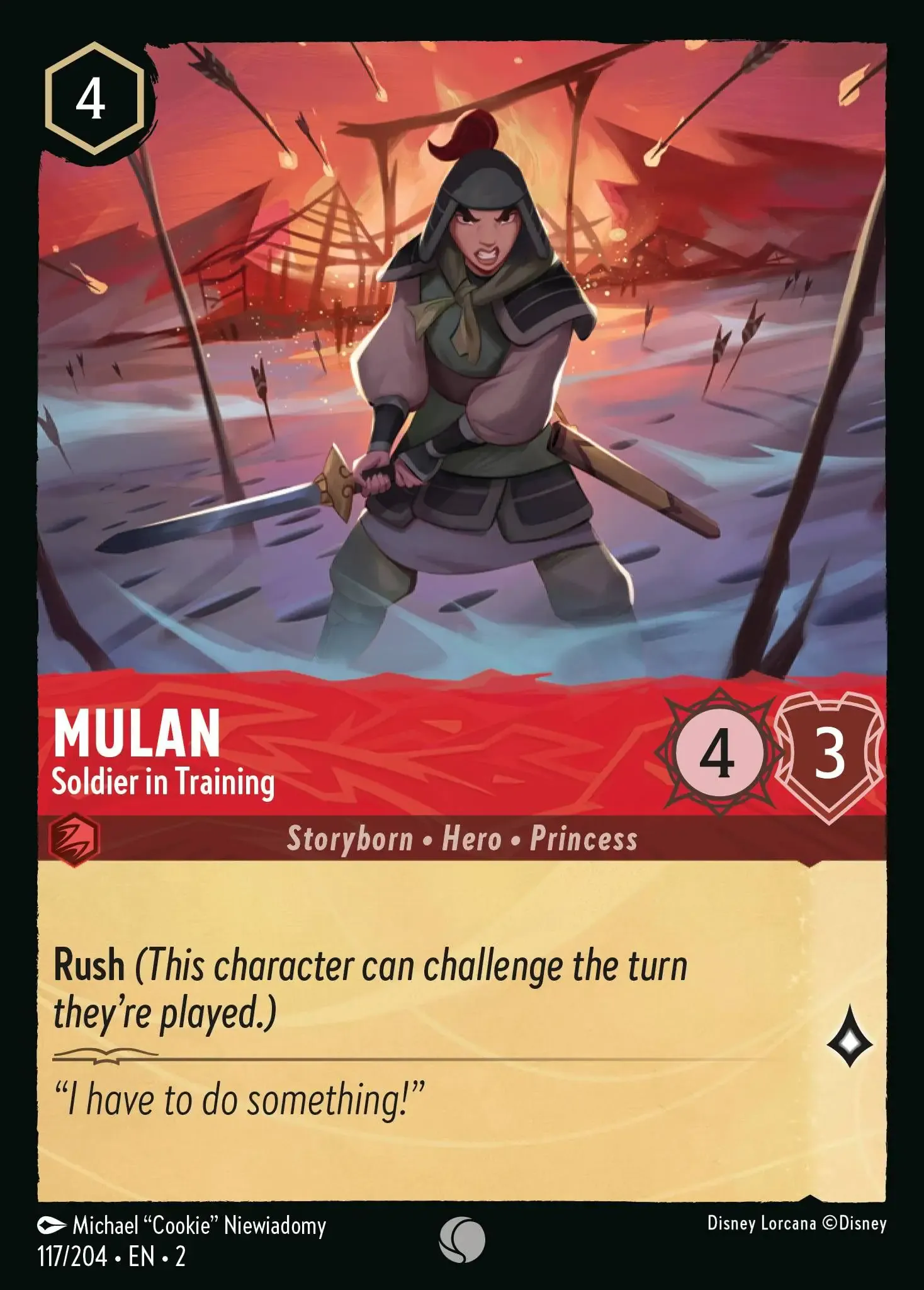 Lorcana - Mulan - Soldier In Training - Rise of the Floodborn
