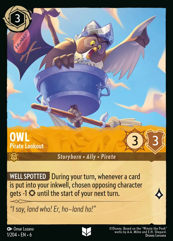 Lorcana - Owl - Pirate Lookout - Azurite Sea