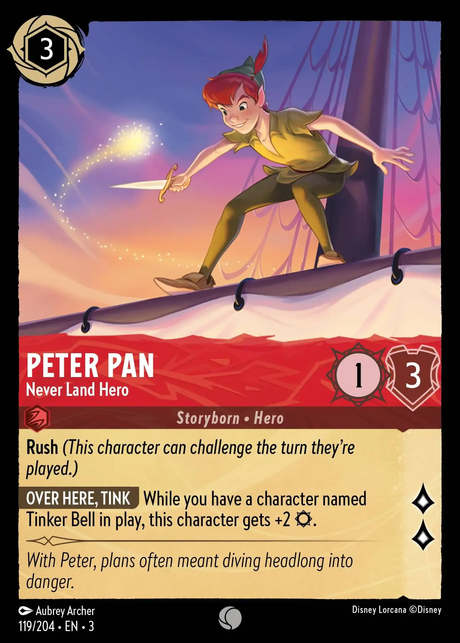 Lorcana - Peter Pan - Never Land Hero - Into the Inklands