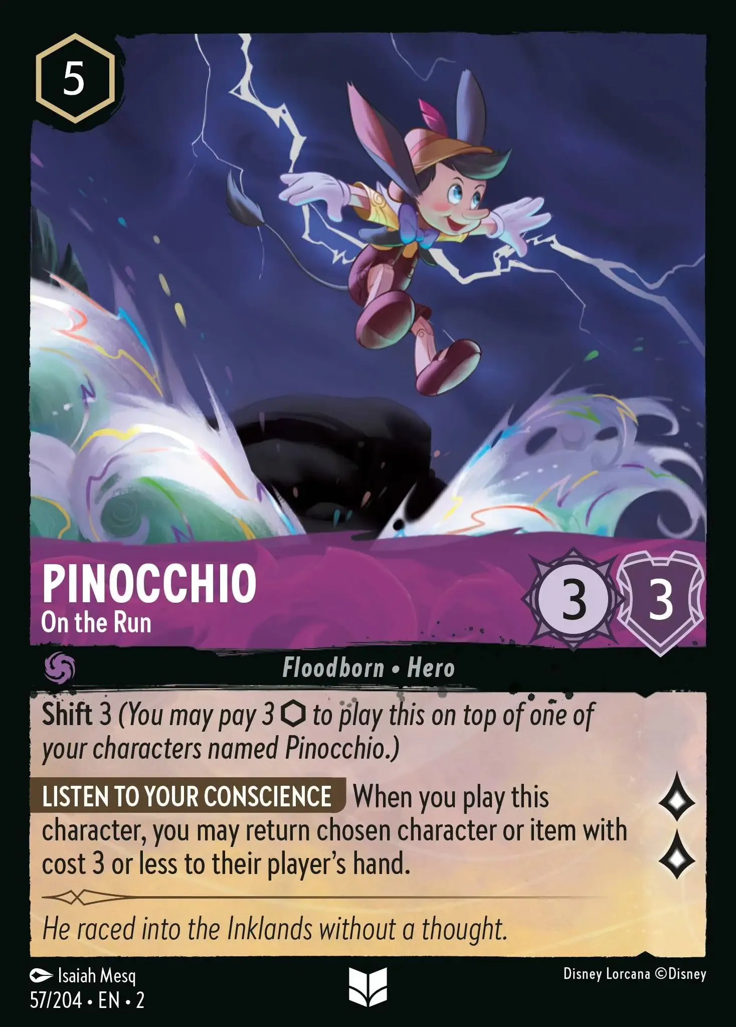 Lorcana - Pinocchio - On The Run - Rise of the Floodborn