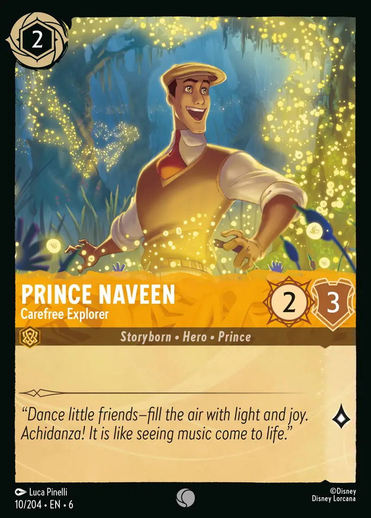 Lorcana - Prince Naveen - Carefree Explorer - Azurite Sea