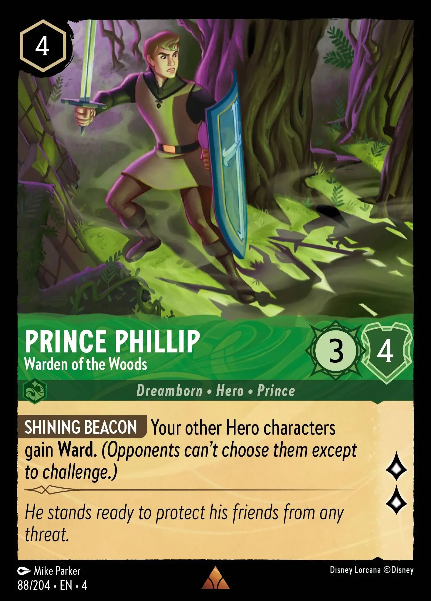 Lorcana - Prince Phillip - Warden of the Woods - Ursula's Return