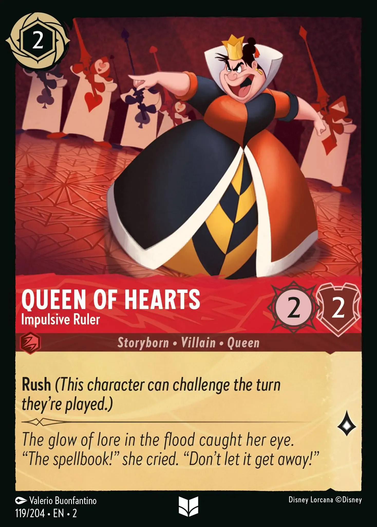 Lorcana - Queen Of Hearts - Impulsive Ruler - Rise of the Floodborn