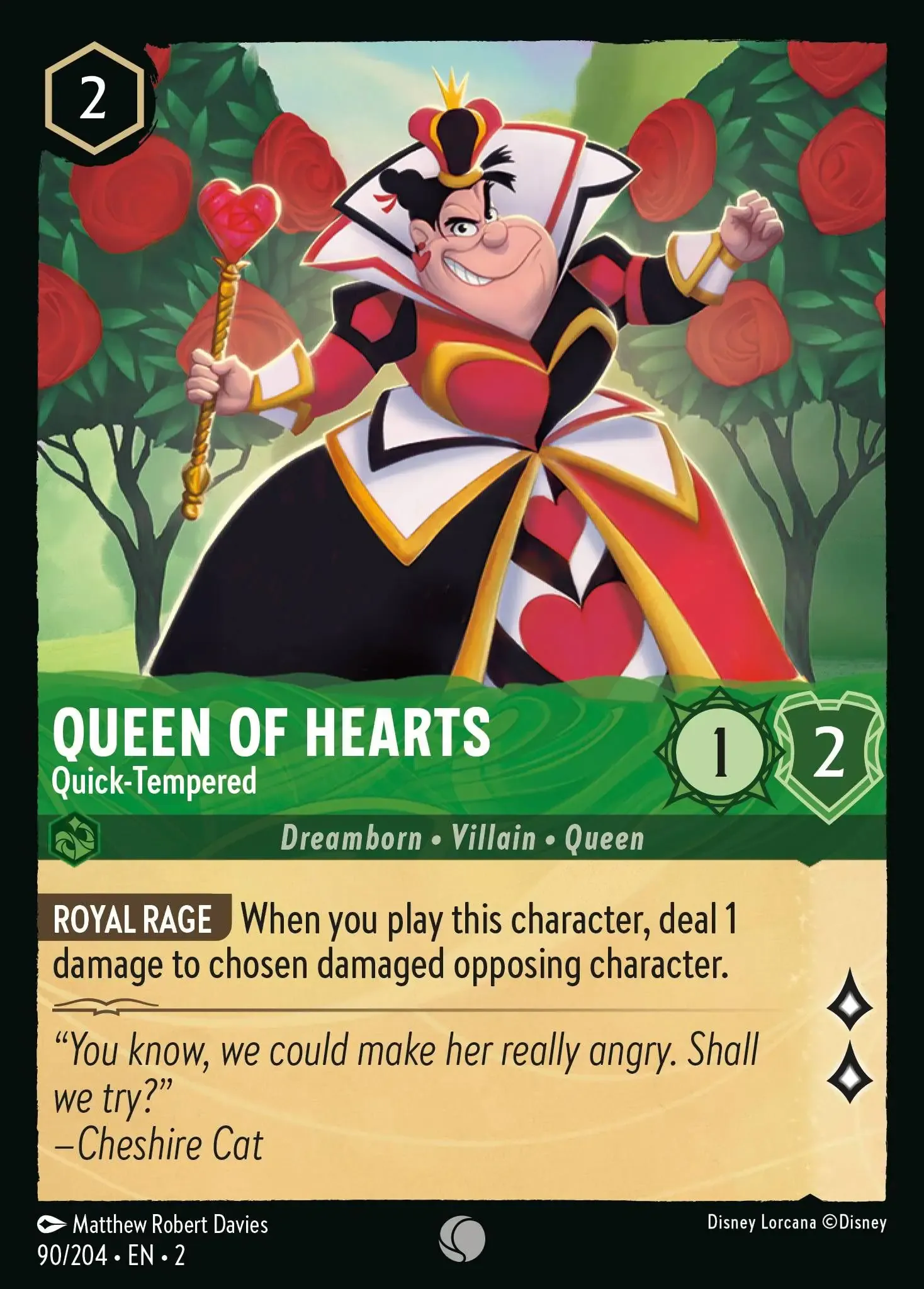Lorcana - Queen Of Hearts - Quick-Tempered - Rise of the Floodborn