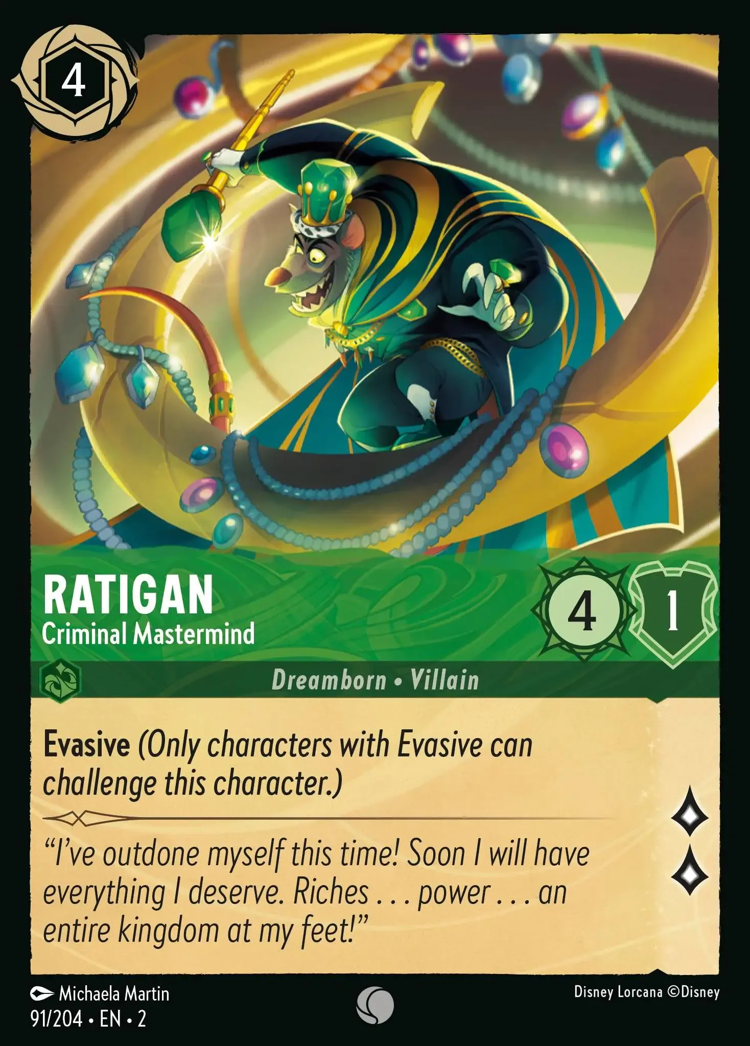 Lorcana - Ratigan - Criminal Mastermind - Rise of the Floodborn