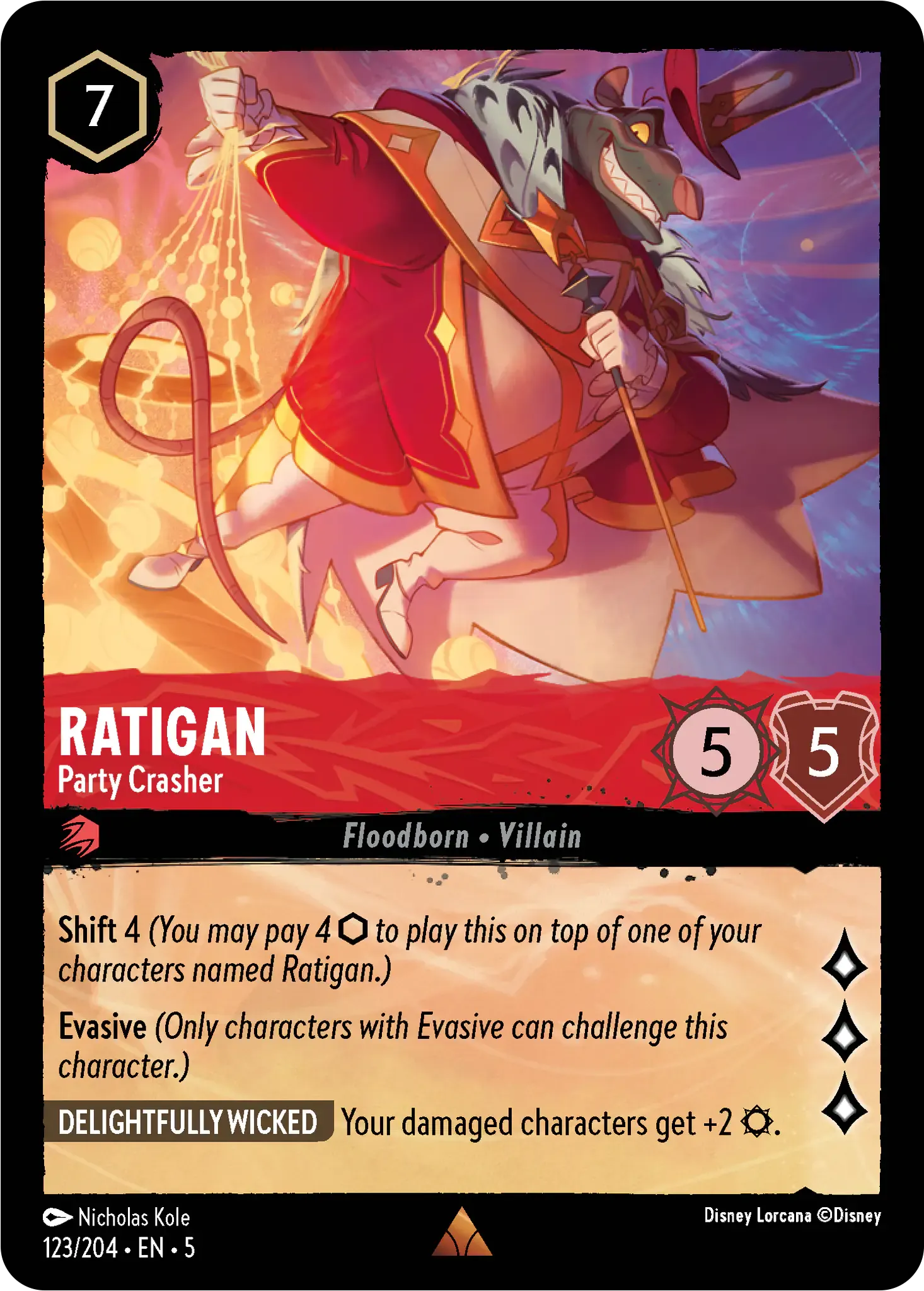 Lorcana - Ratigan - Party Crasher - Shimmering Skies