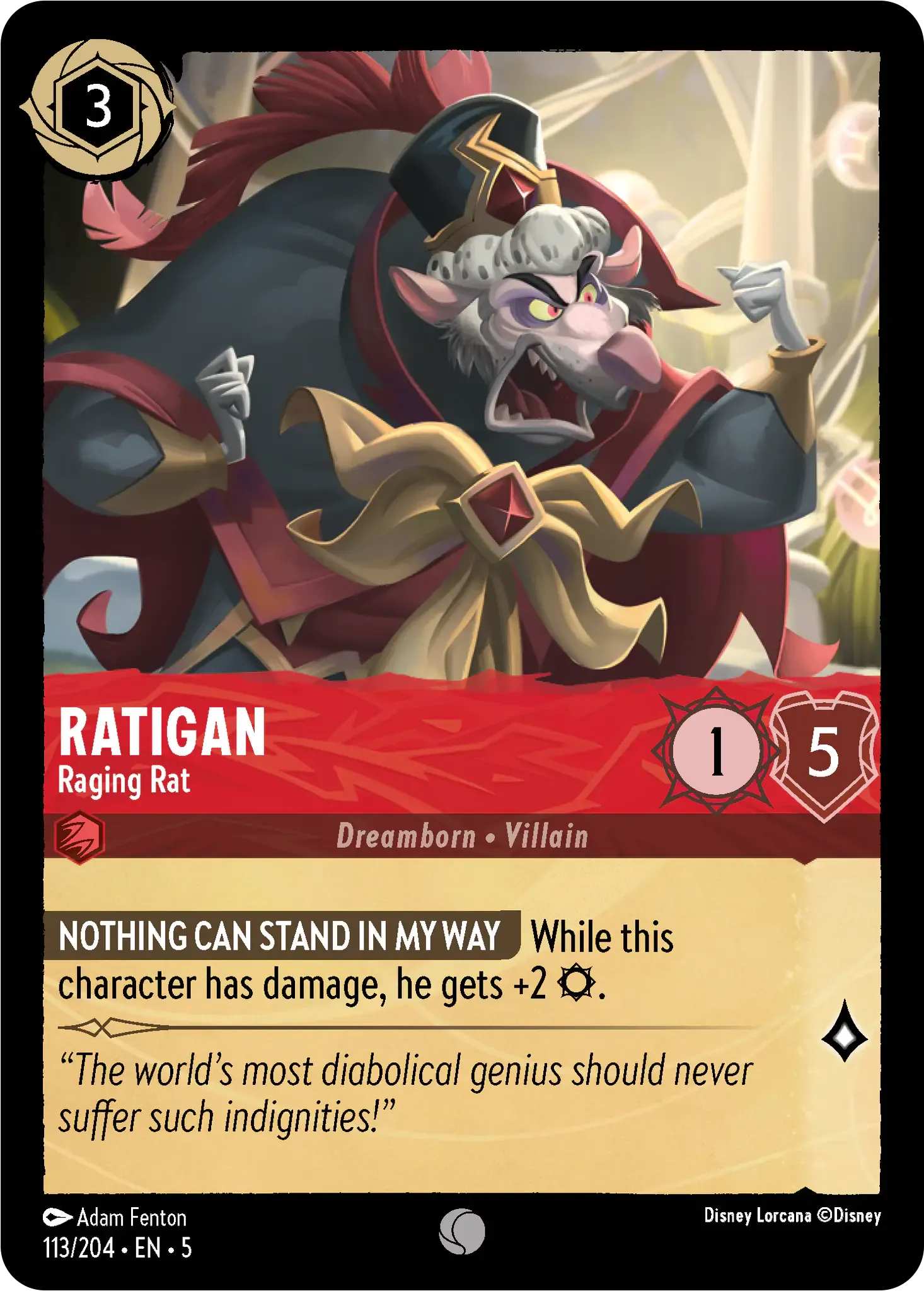 Lorcana - Ratigan - Raging Rat - Shimmering Skies