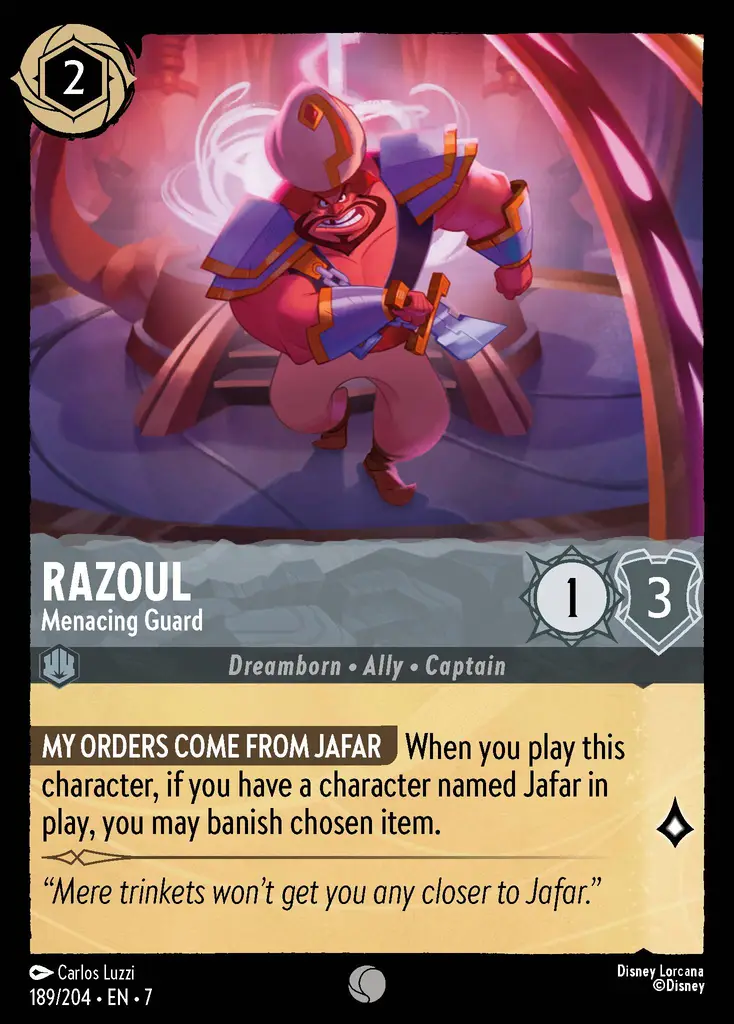 Lorcana - Razoul - Menacing Guard - Archazia's Island