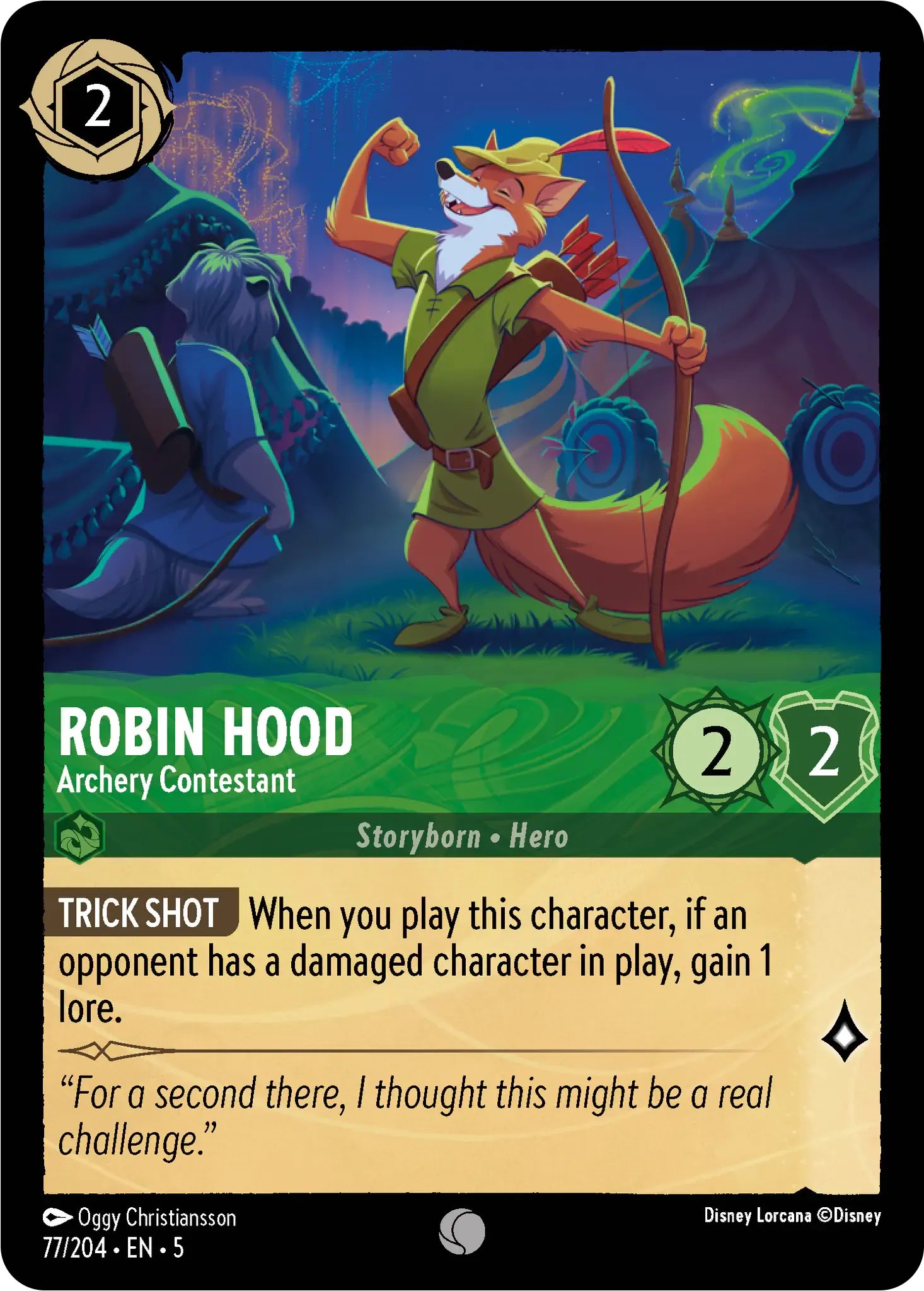 Lorcana - Robin Hood - Archery Contestant - Shimmering Skies