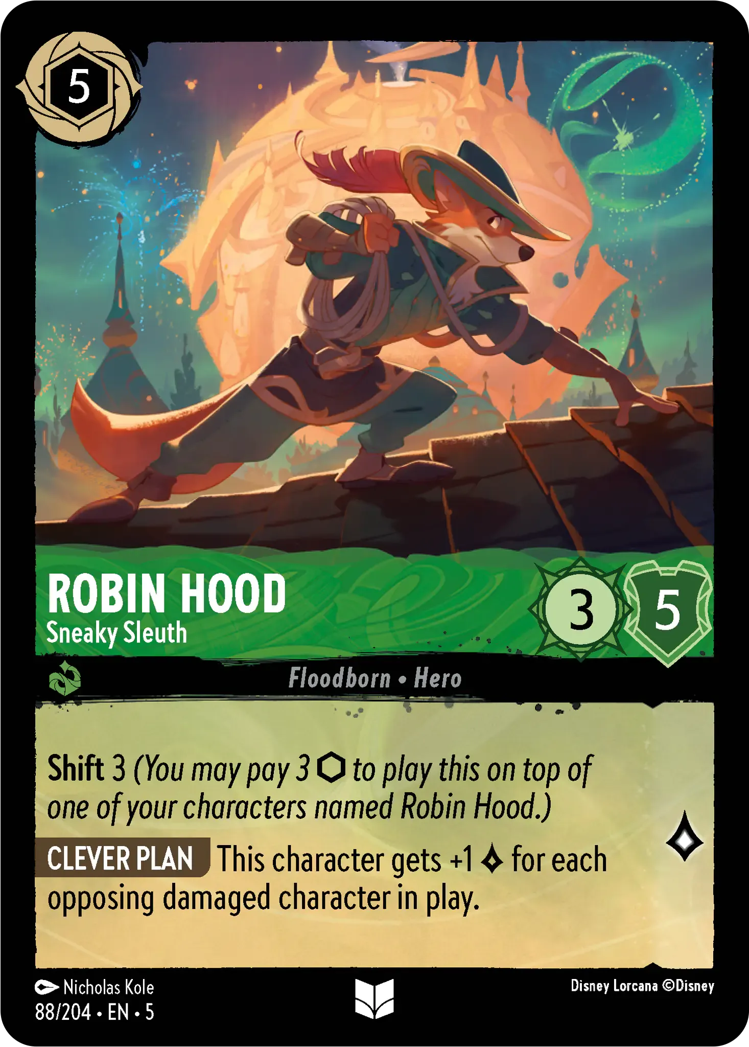 Lorcana - Robin Hood - Sneaky Sleuth - Shimmering Skies
