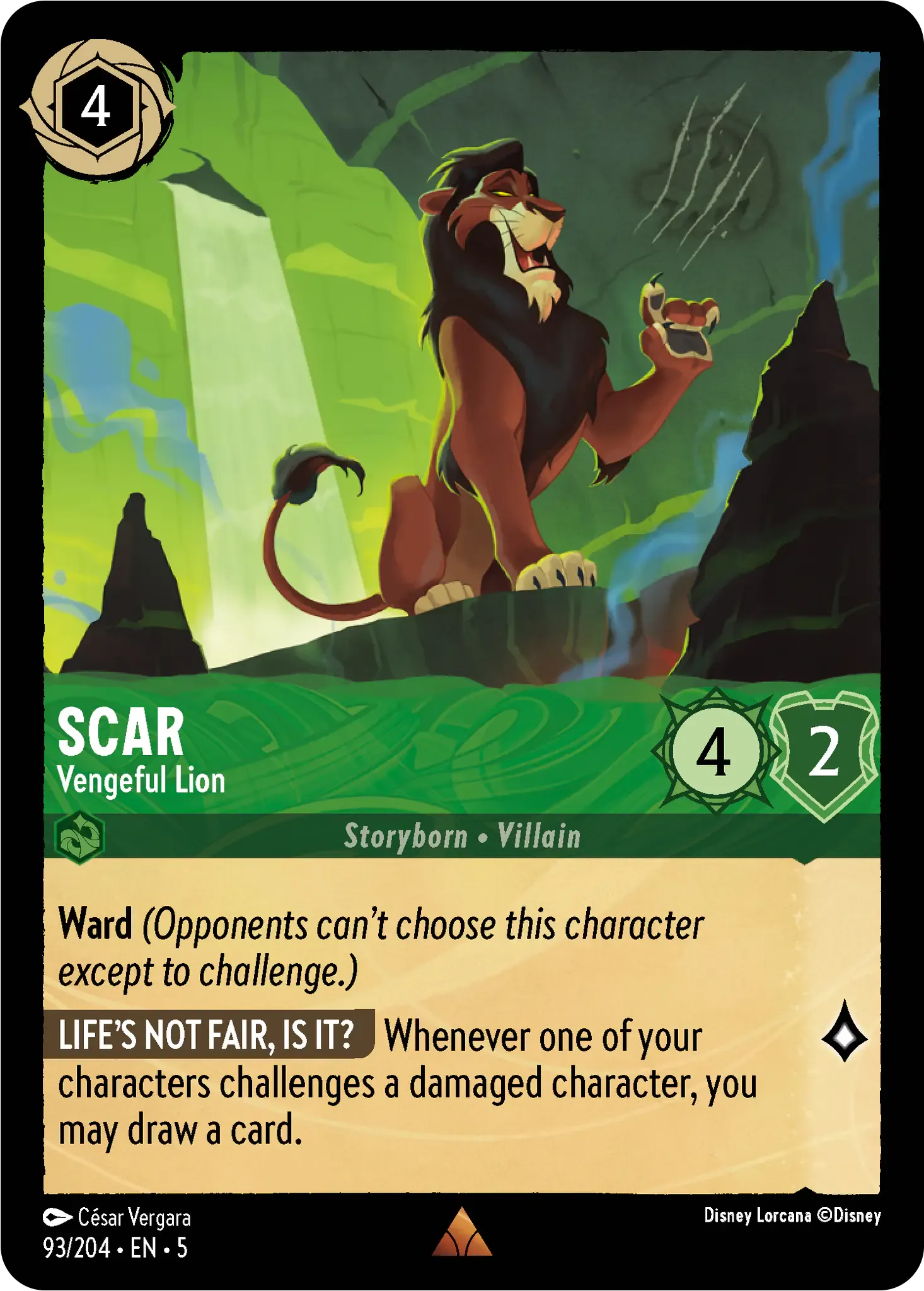 Lorcana - Scar - Vengeful Lion - Shimmering Skies