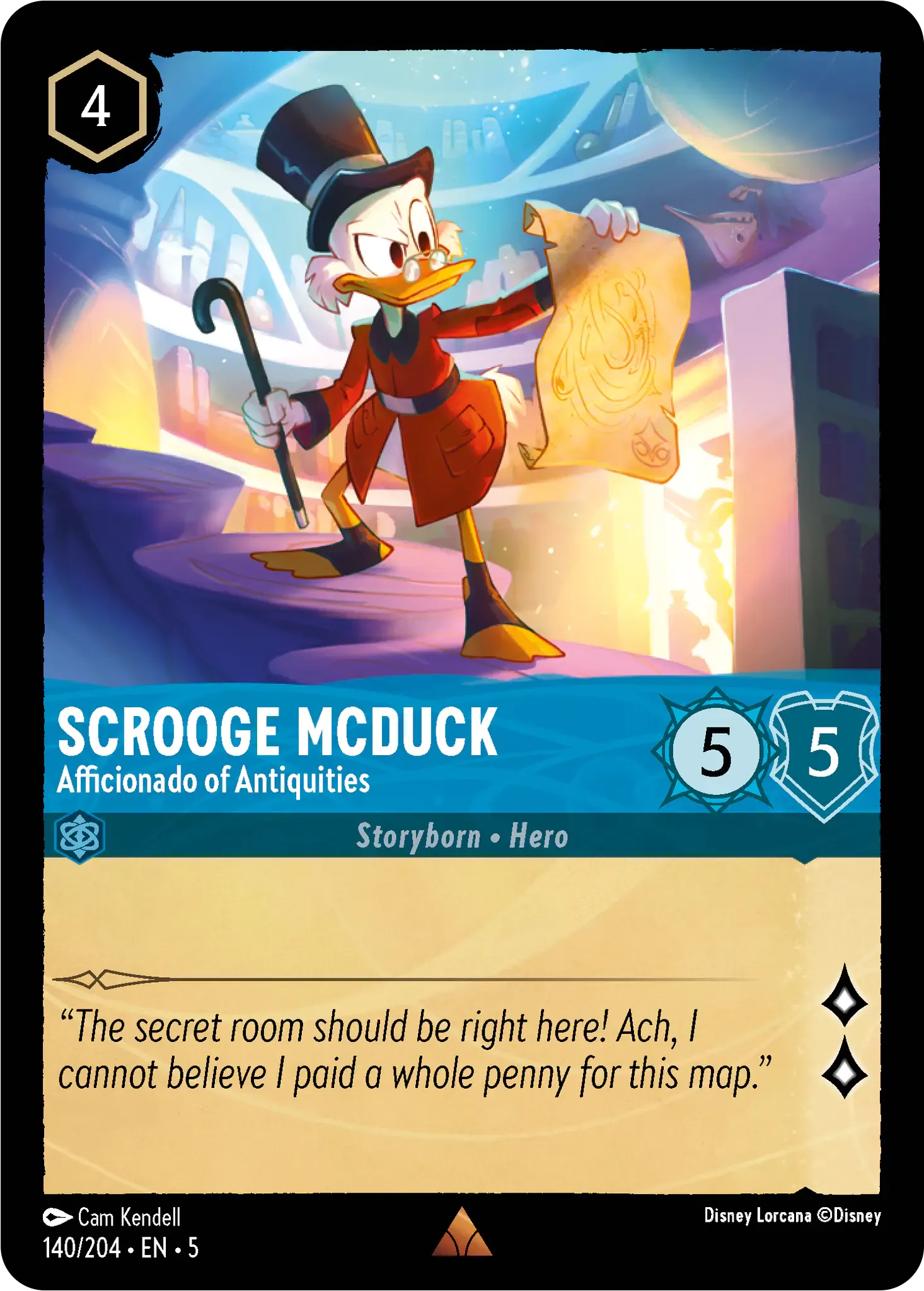 Lorcana - Scrooge McDuck - Afficionado of Antiquities - Shimmering Skies