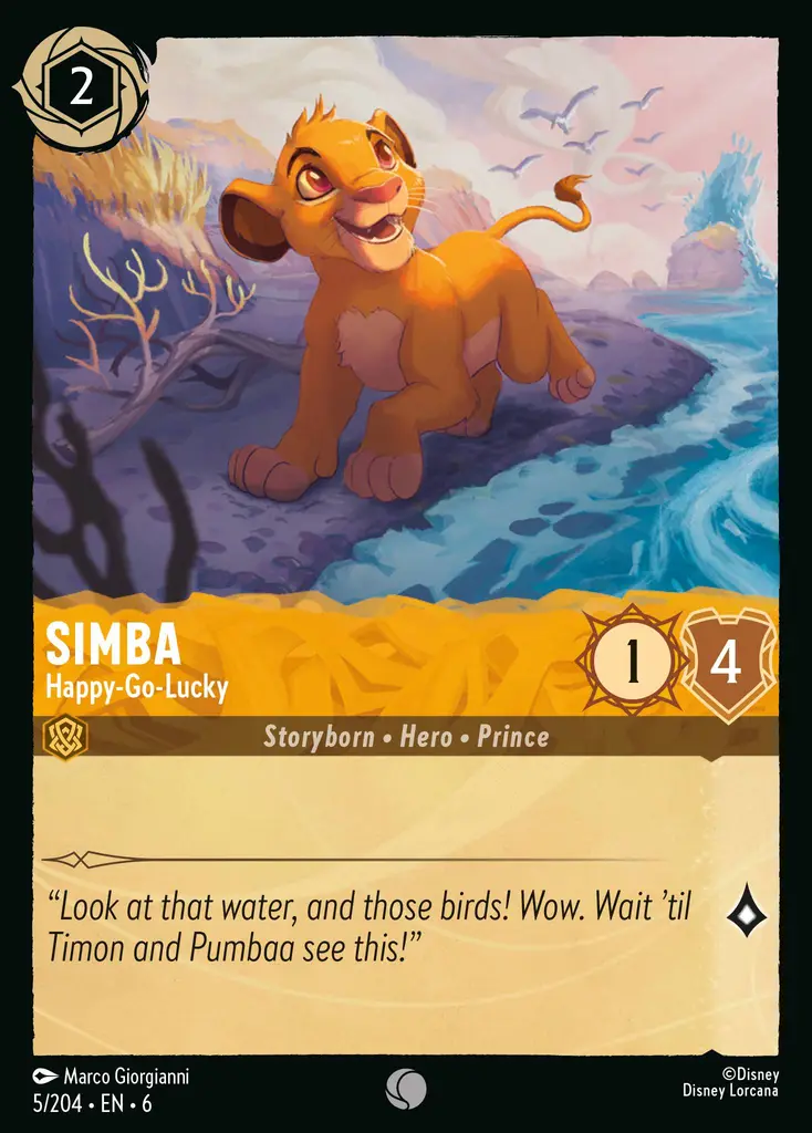 Lorcana - Simba - Happy-Go-Lucky - Azurite Sea
