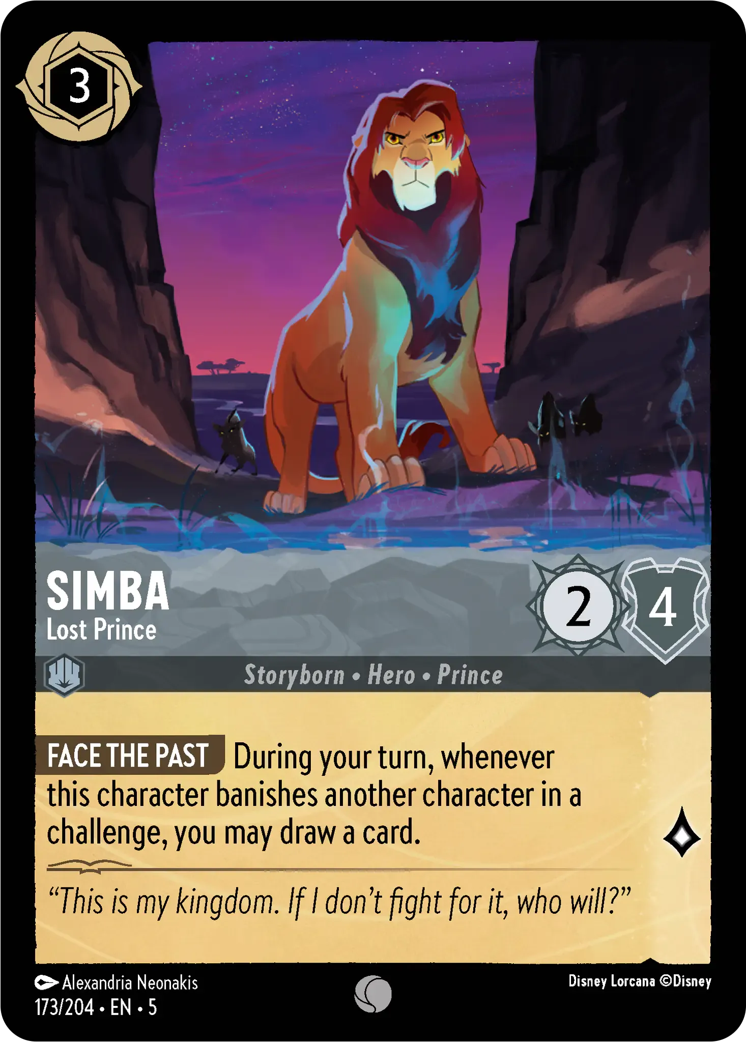 Lorcana - Simba - Lost Prince - Shimmering Skies