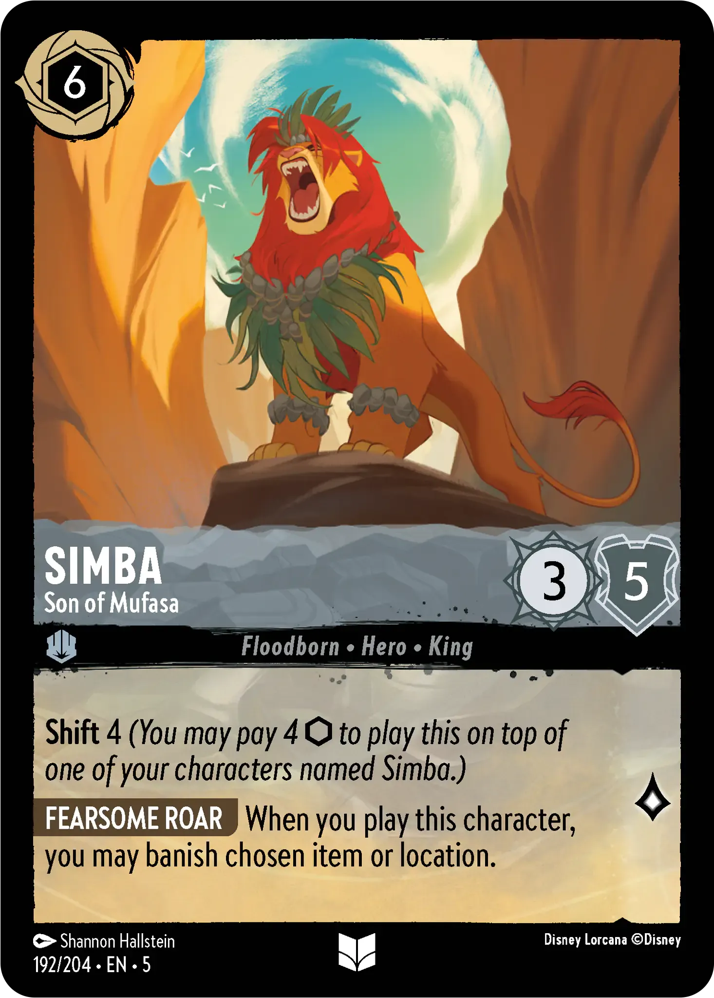 Lorcana - Simba - Son of Mufasa - Shimmering Skies