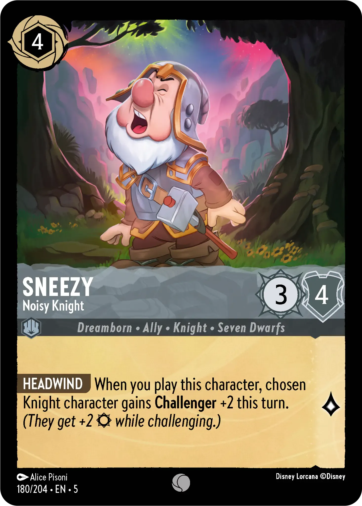 Lorcana - Sneezy - Noisy Knight - Shimmering Skies