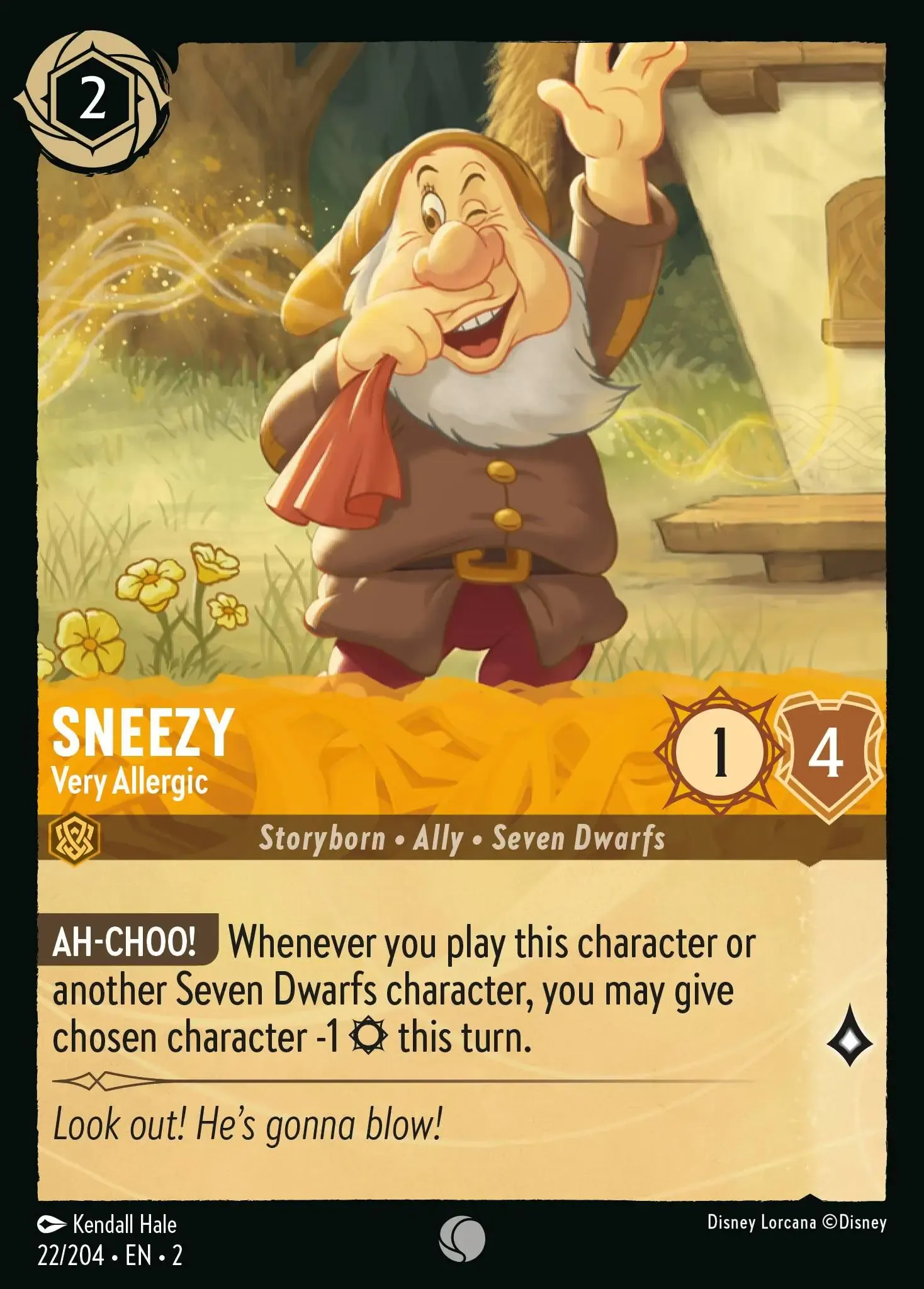 Lorcana - Sneezy - Very Allergic - Rise of the Floodborn