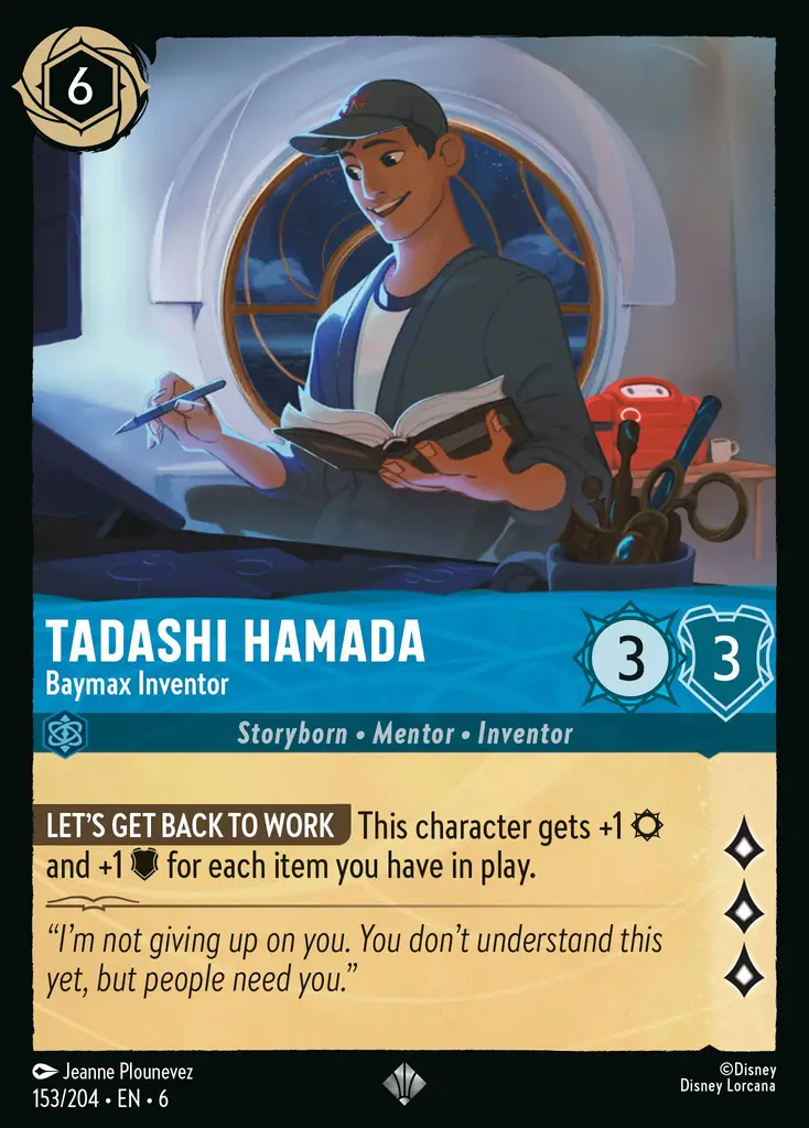 Lorcana - Tadashi Hamada - Baymax Inventor - Azurite Sea