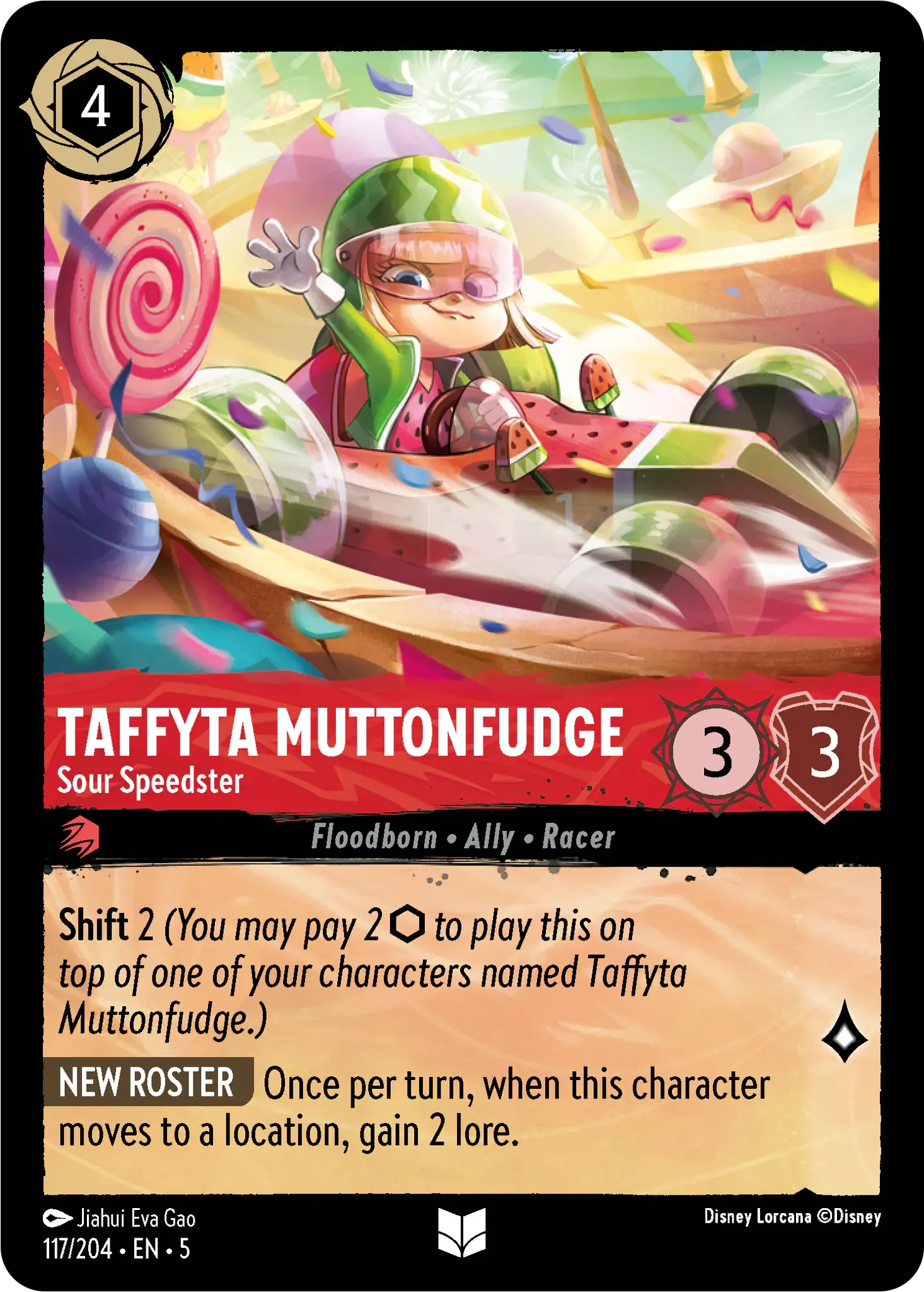 Lorcana - Taffyta Muttonfudge - Sour Speedster - Shimmering Skies