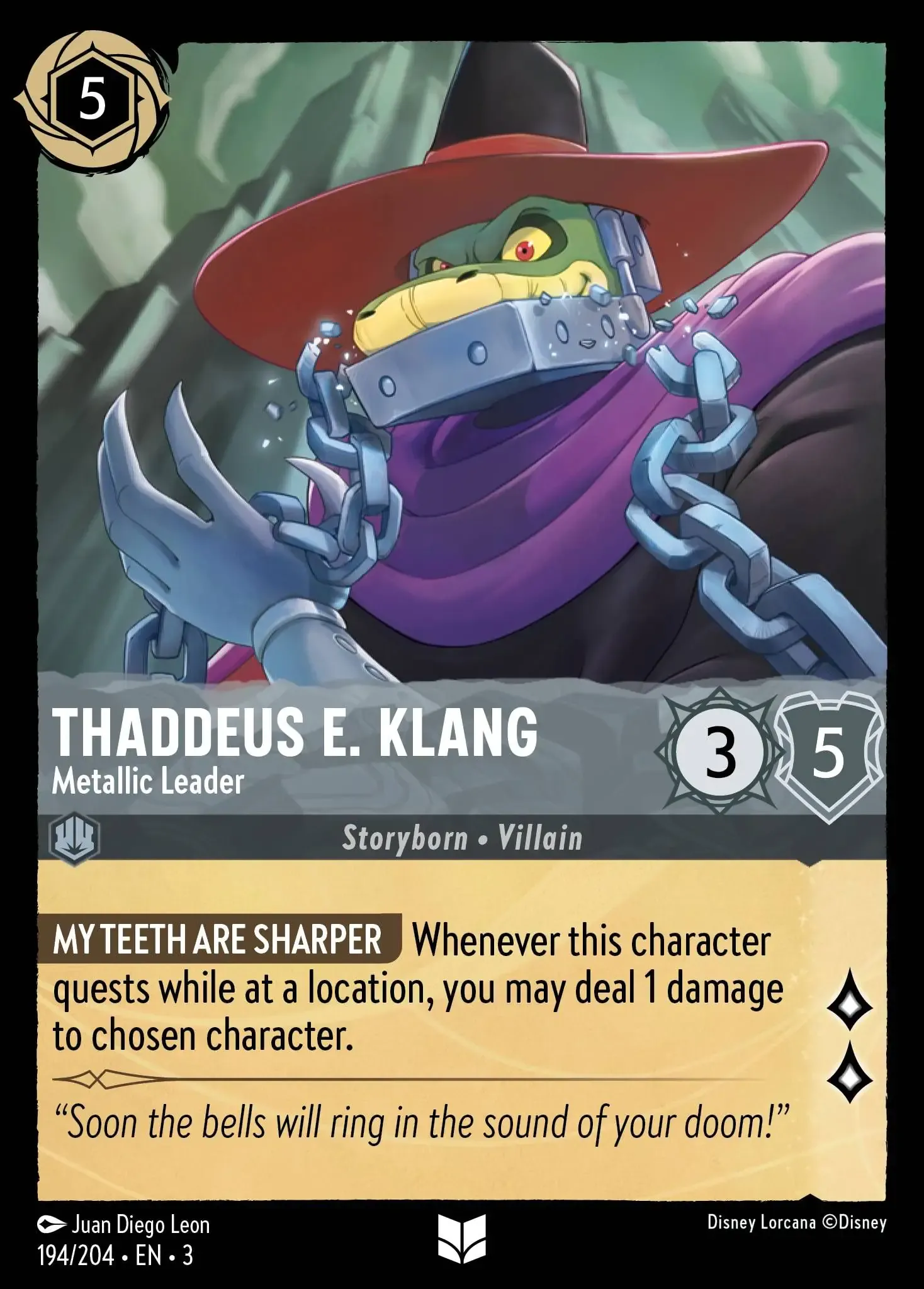 Lorcana - Thaddeus E. Klang - Metallic Leader - Into the Inklands