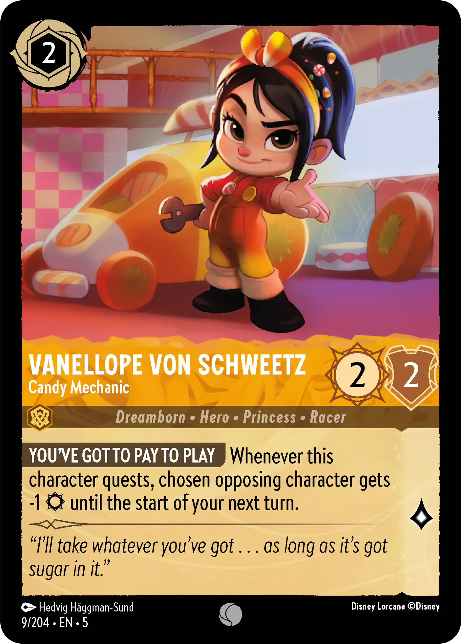 Lorcana - Vanellope von Schweetz - Candy Mechanic - Shimmering Skies
