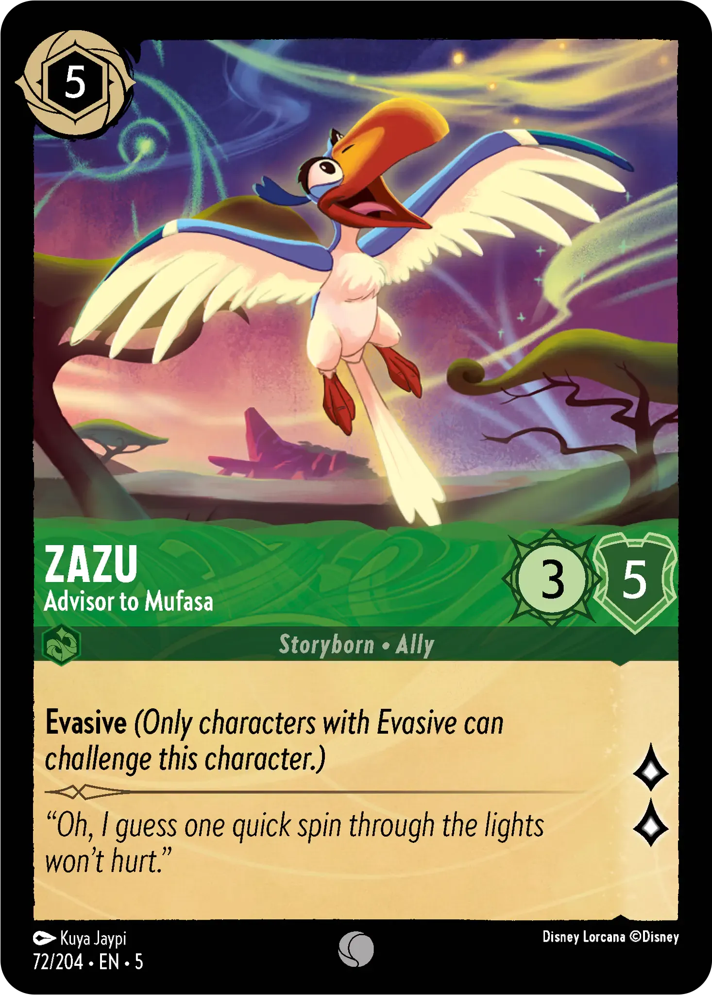 Lorcana - Zazu - Advisor to Mufasa - Shimmering Skies